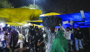 Storm, heavy rain disrupt city, 16 flights diverted