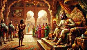 Table with Moral - Shakuntala and Dushyant (Abhijnanashakuntalam by Kalidasa)