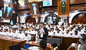 Tamil Nadu Assembly erupts in uproar as CM Vijay targets DMK, opposition walks out