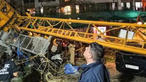 Ten injured as crane topples onto houses in Mumbai's Kurla