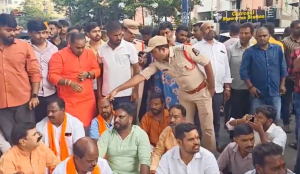 Three detained after alleged non-veg material thrown near Ganesh event in Madannapet