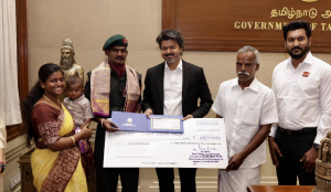 TN CM honours Kirti Chakra Awardee Meenatchi Sundaram, grants ₹48 lakh reward for bravery