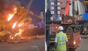 Two crane operators injured after crane catches fire at Mumbai Port