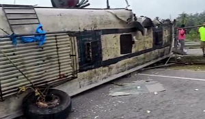 Two killed in KSRTC bus accident on Bengaluru-Mysuru Expressway