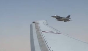 UAE F16 Jets escort PM Modi plane during Abu Dhabi Visit