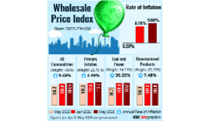 Wholesale Price Inflation hits record high of 9.68% in May as fuel costs spike