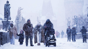 Winter storm slams UK, France