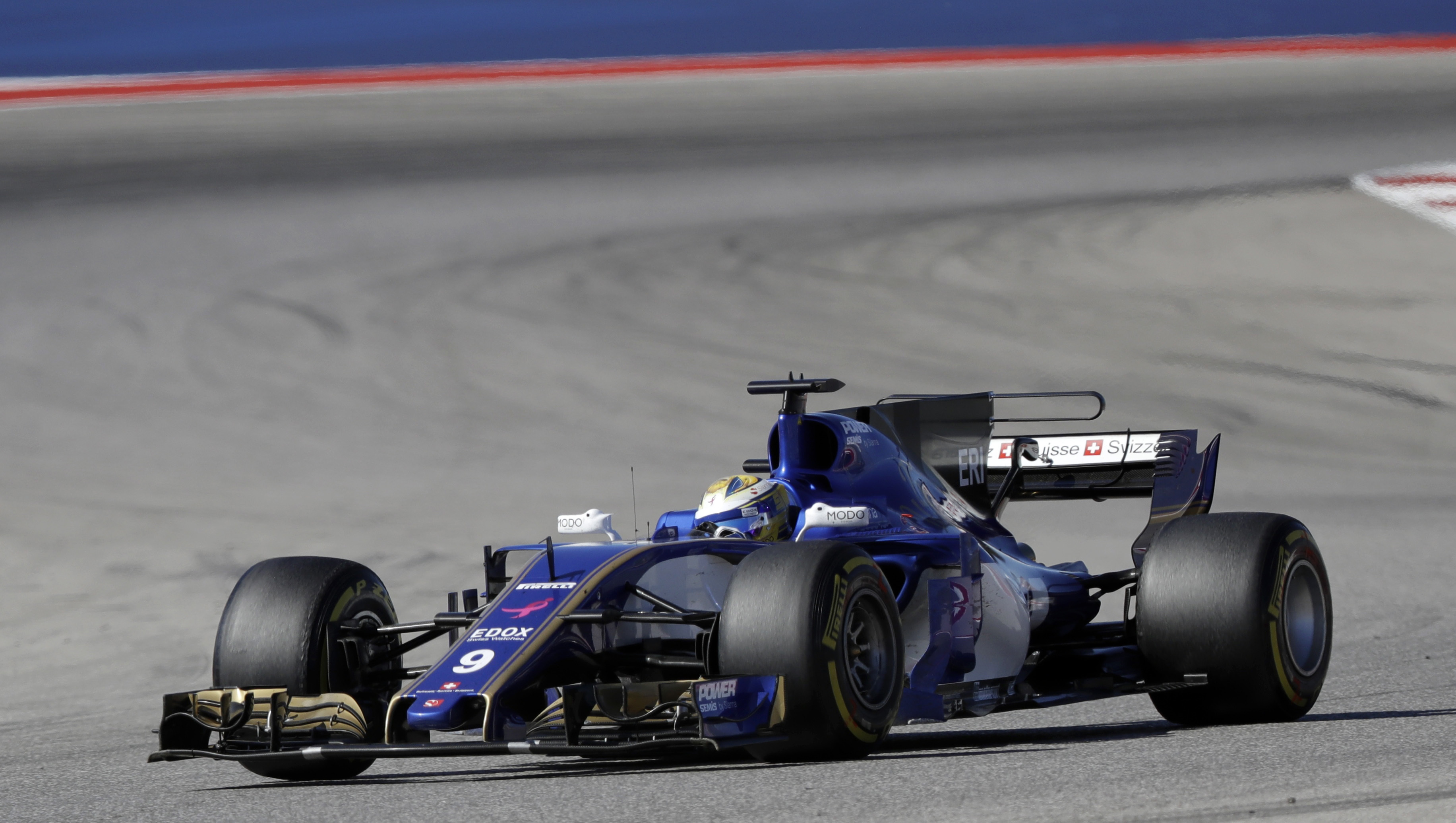 Sauber driver Marcus Ericsson, of Sweden, competes during the Formula One U.S. Grand Prix auto race at the Circuit of the Americas- AP