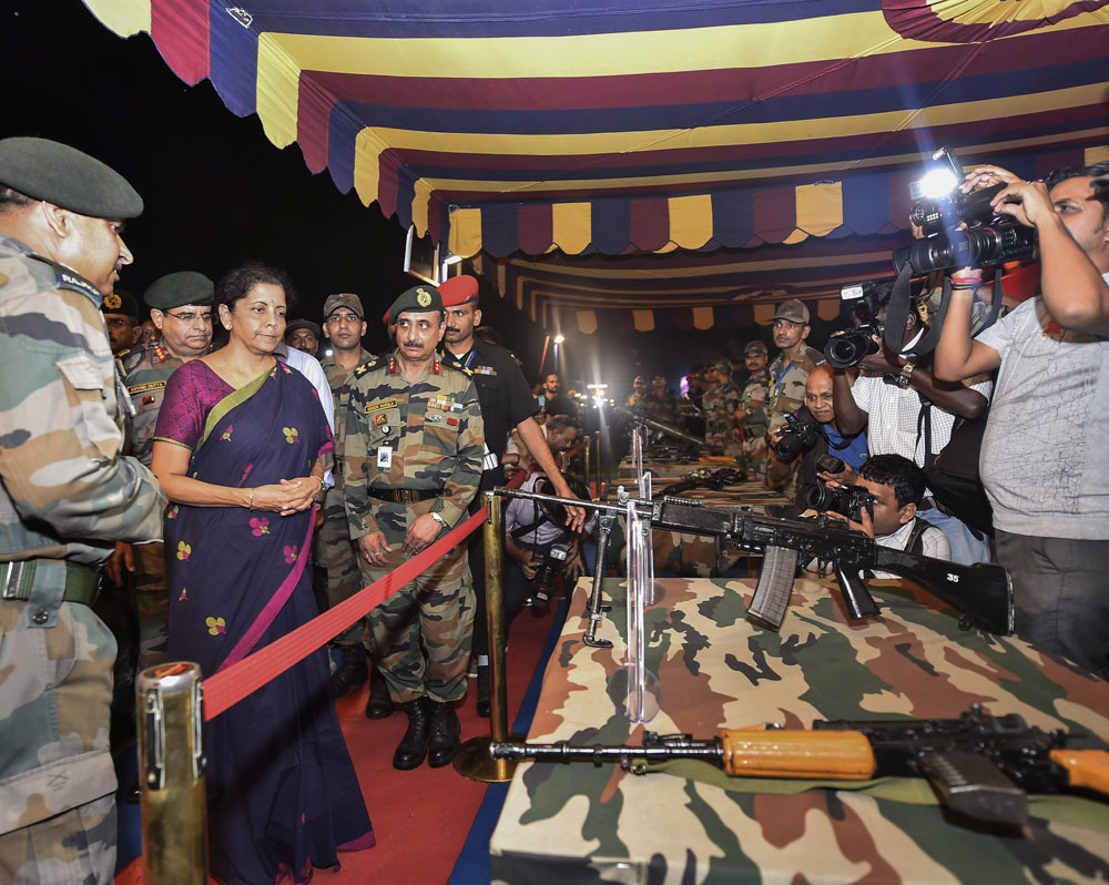 Defence Minister Nirmala Sitharaman during the inauguration of 'Parakram Parv', at India Gate Lawns in New Delhi - PTI