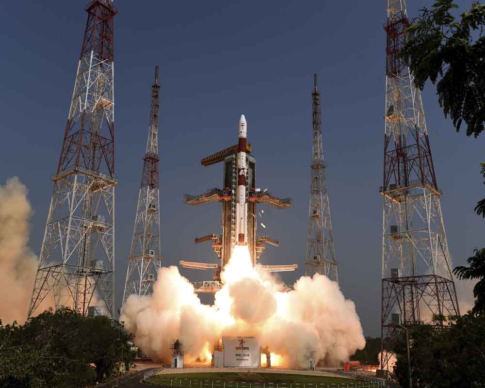 Indian Space Research Organization or ISRO, Polar Satellite Launch Vehicle (PSLV) C-45 lifts from Satish Dhawan Space Centre at Sriharikota in Andhra Pradesh state, around 117 kilometers (72 miles) northeast of Chennai - AP