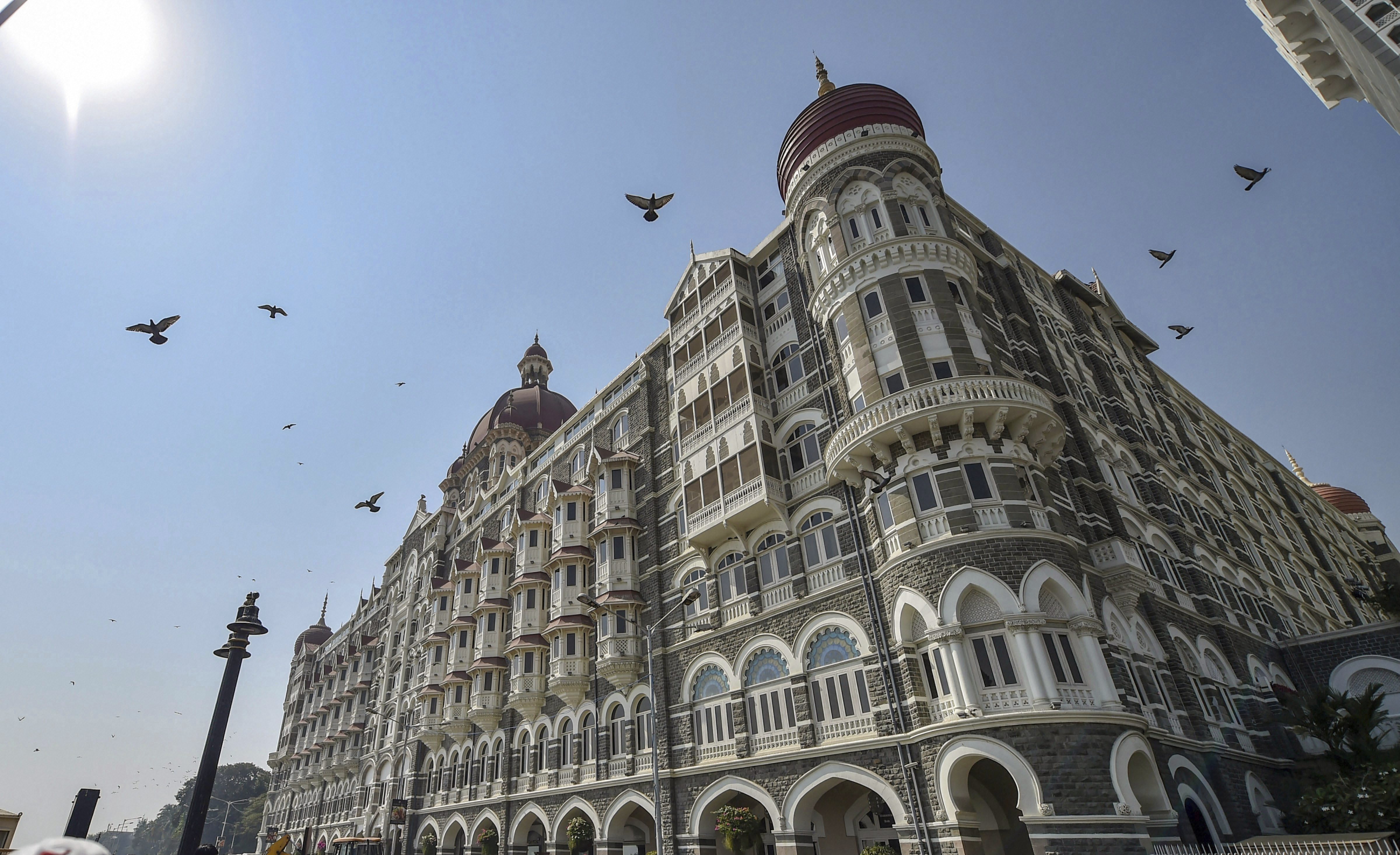 A view of the Taj Mahal Palace hotel which was a target during the 26/11 terror attack in the year 2008 in Mumbai - PTI