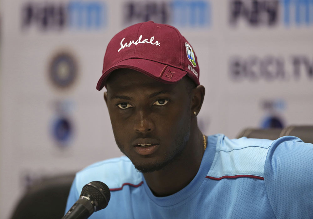 West Indies' cricket captain Jason Holder speaks during a press conference ahead of their second test match against India in Hyderabad, India - AP
