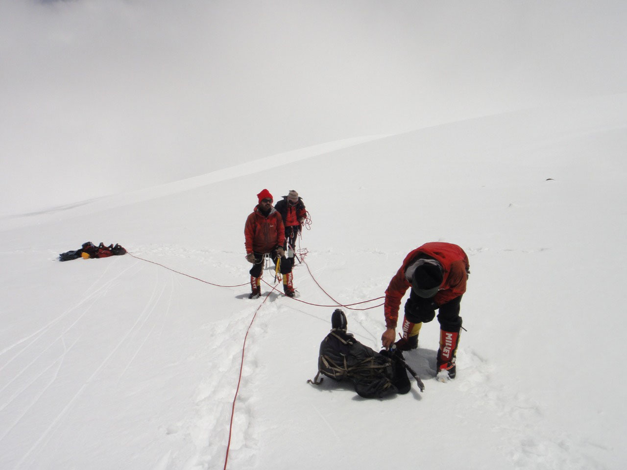 Indo Tibetan Border Police  shows ITBP personnel working to recover seven bodies believed to be from a missing team of international climbers at Himalayan mountain Nanda Devi - PTI