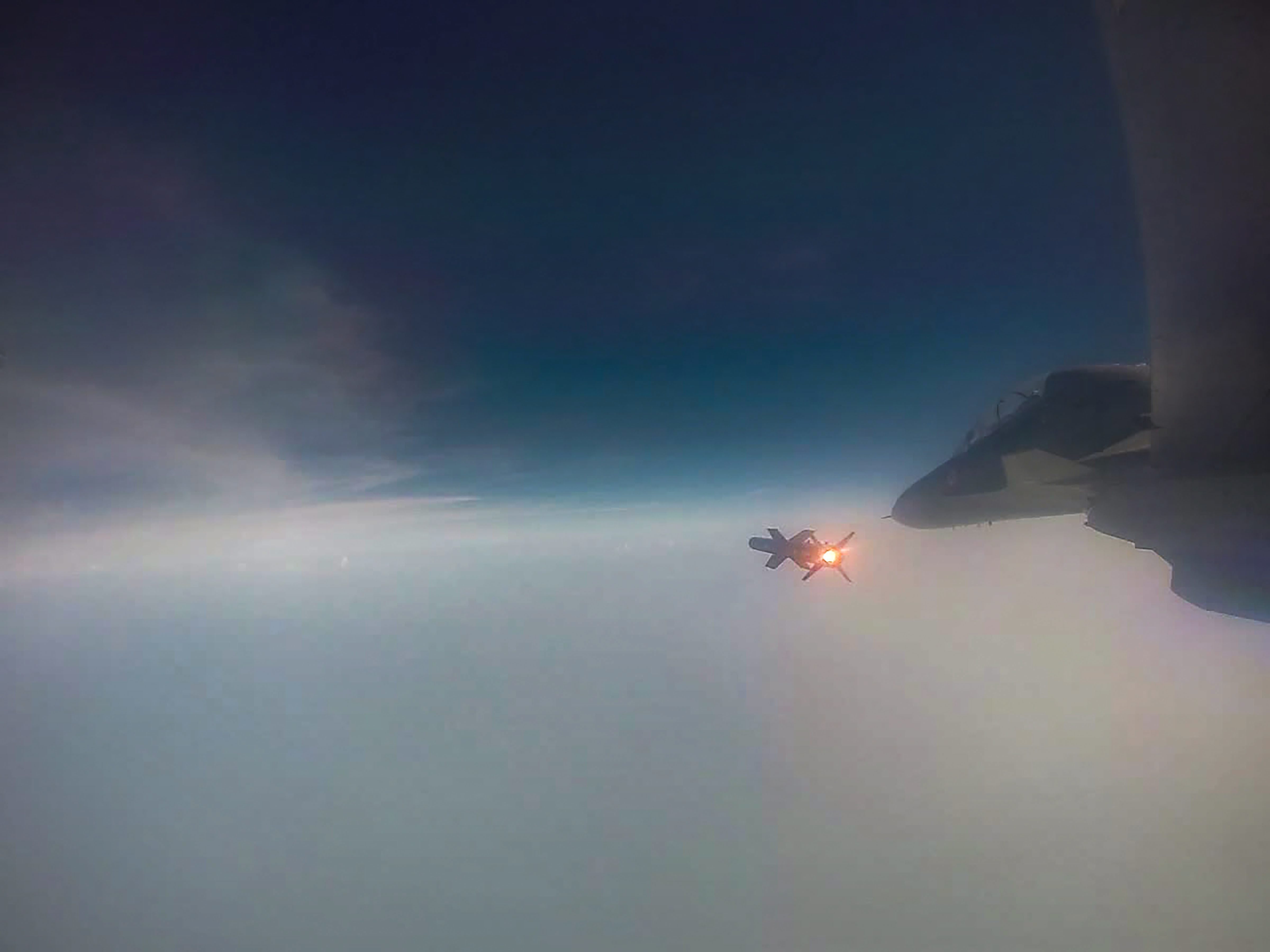 Astra, the indigenously developed Beyond Visual Range Air-to-Air Missile (BVRAAM), during its successful test firing by the Indian Air Force from Su-30 aircraft, from Air Force Station, Kalaikunda - PTI