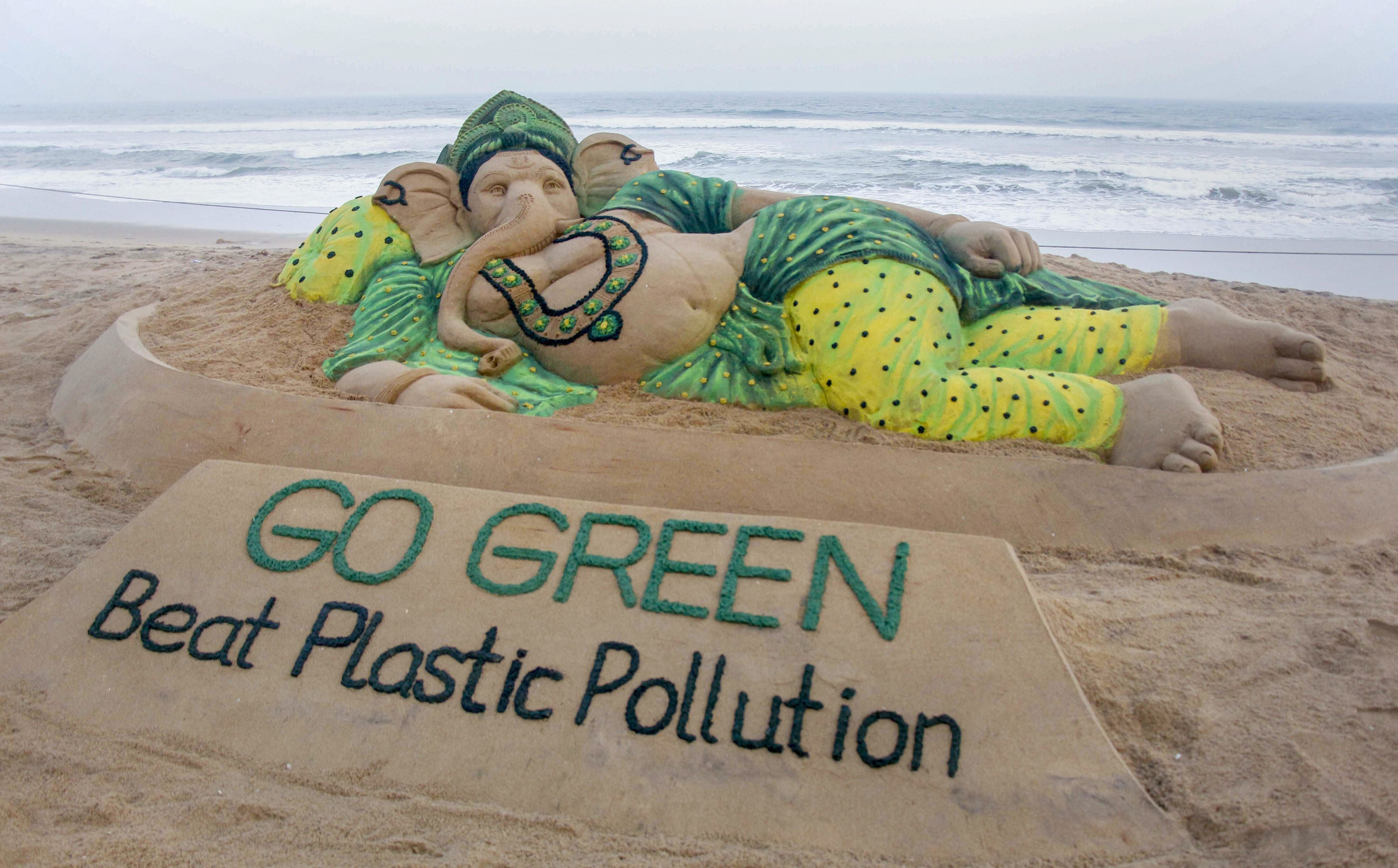 Ganesh Chathurthi: Sand-artist Sudarsan Pattnaik marks Ganesh Chathurthi  with a new masterpiece, says 'Go Green